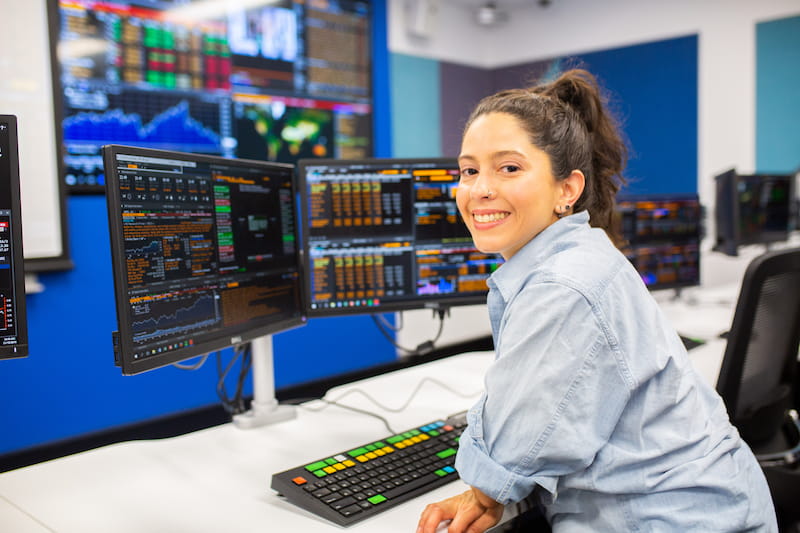 Female student in ECU Computer Lab