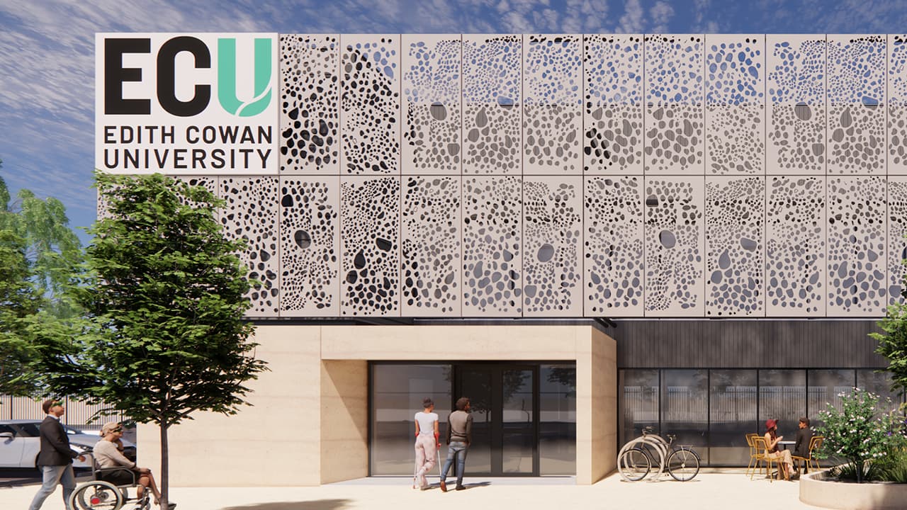 Rendered image of the proposed ECU Health Centre Yanchep.